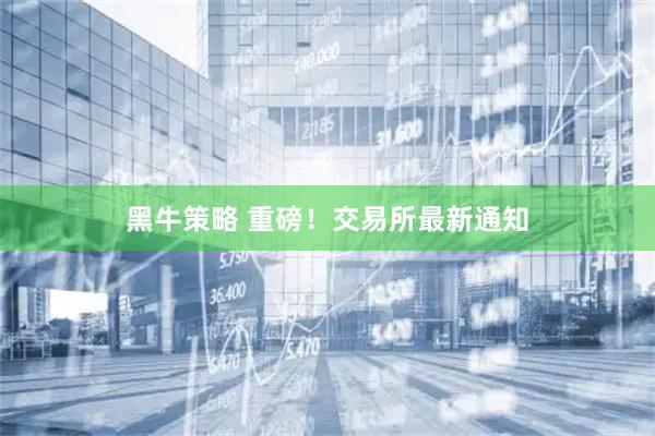 黑牛策略 重磅！交易所最新通知
